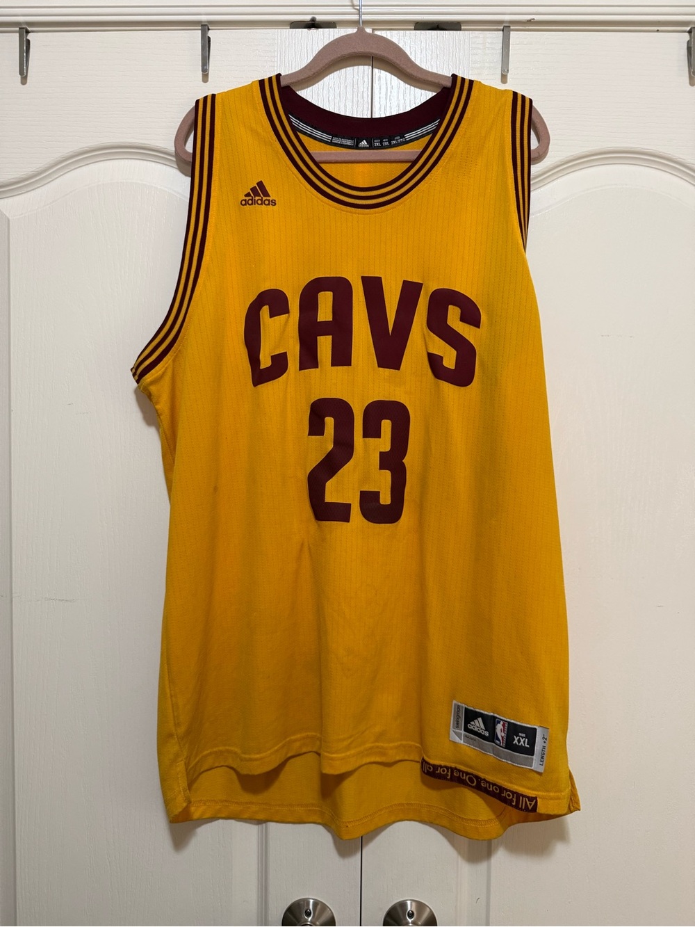 adidas Cleveland CAVS Gold and Maroon #23 Basketball Jersey